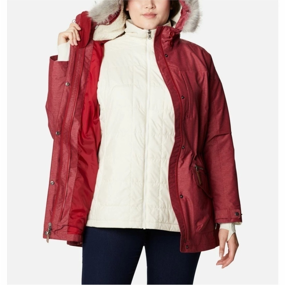 Columbia Women's Carson Pass Interchange Jacket, Beet, X-Small NWOT Two in One - Picture 9 of 10